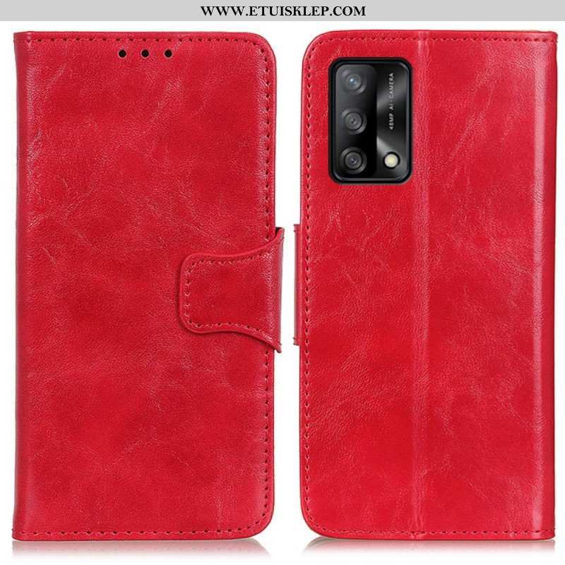 Etui Folio do Oppo A74 4G Dwustronne Zapięcie Ze Skóry Dwoinowej